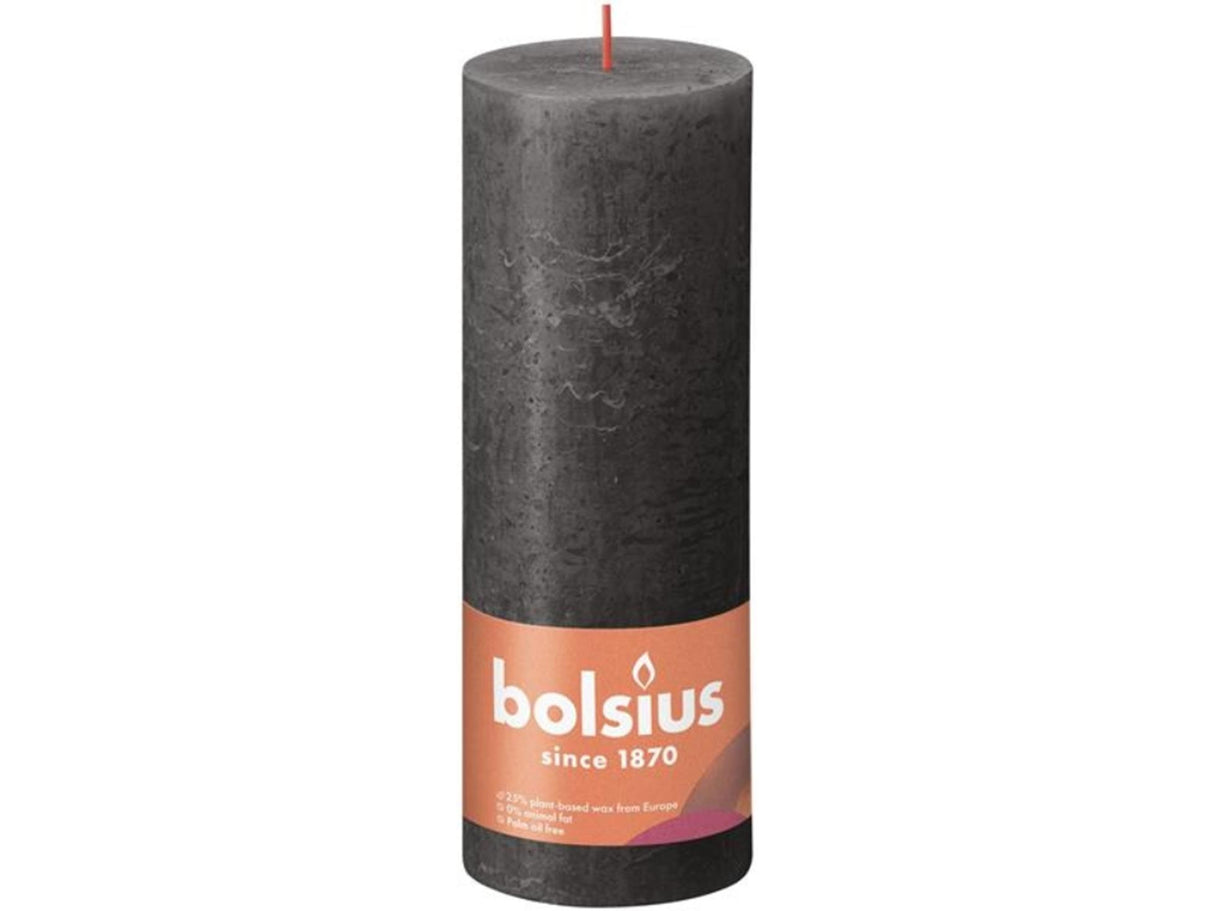 Bougie pilier rustique Bolsius 190 68 gris