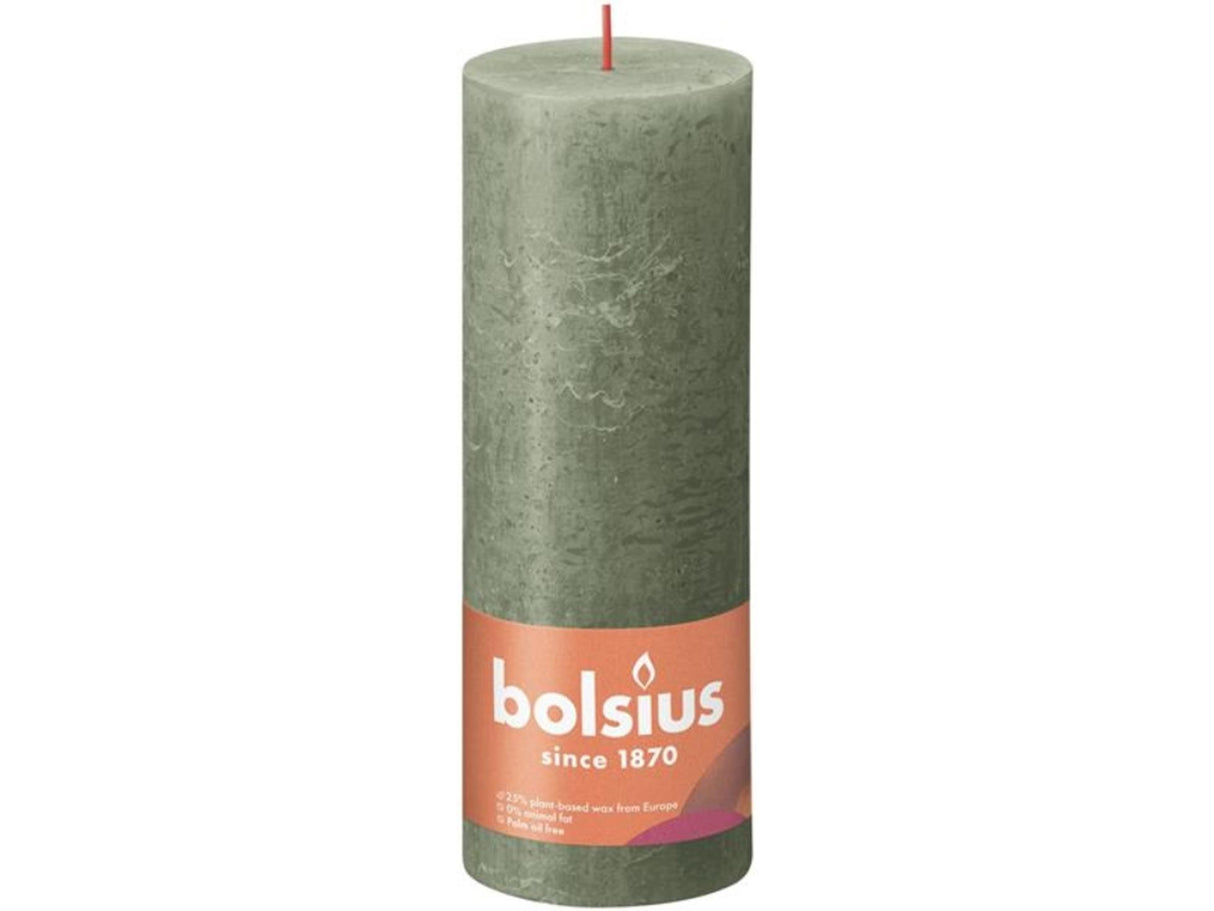Bougie pilier rustique Bolsius 190 68 olive