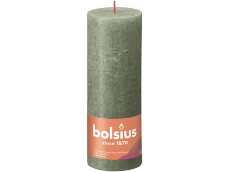 Bougie pilier rustique Bolsius 190 68 olive