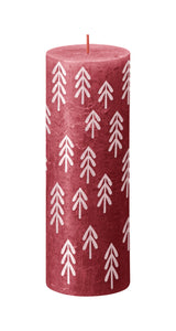 Bougie imprimée Bolsius rouge 190 68mm