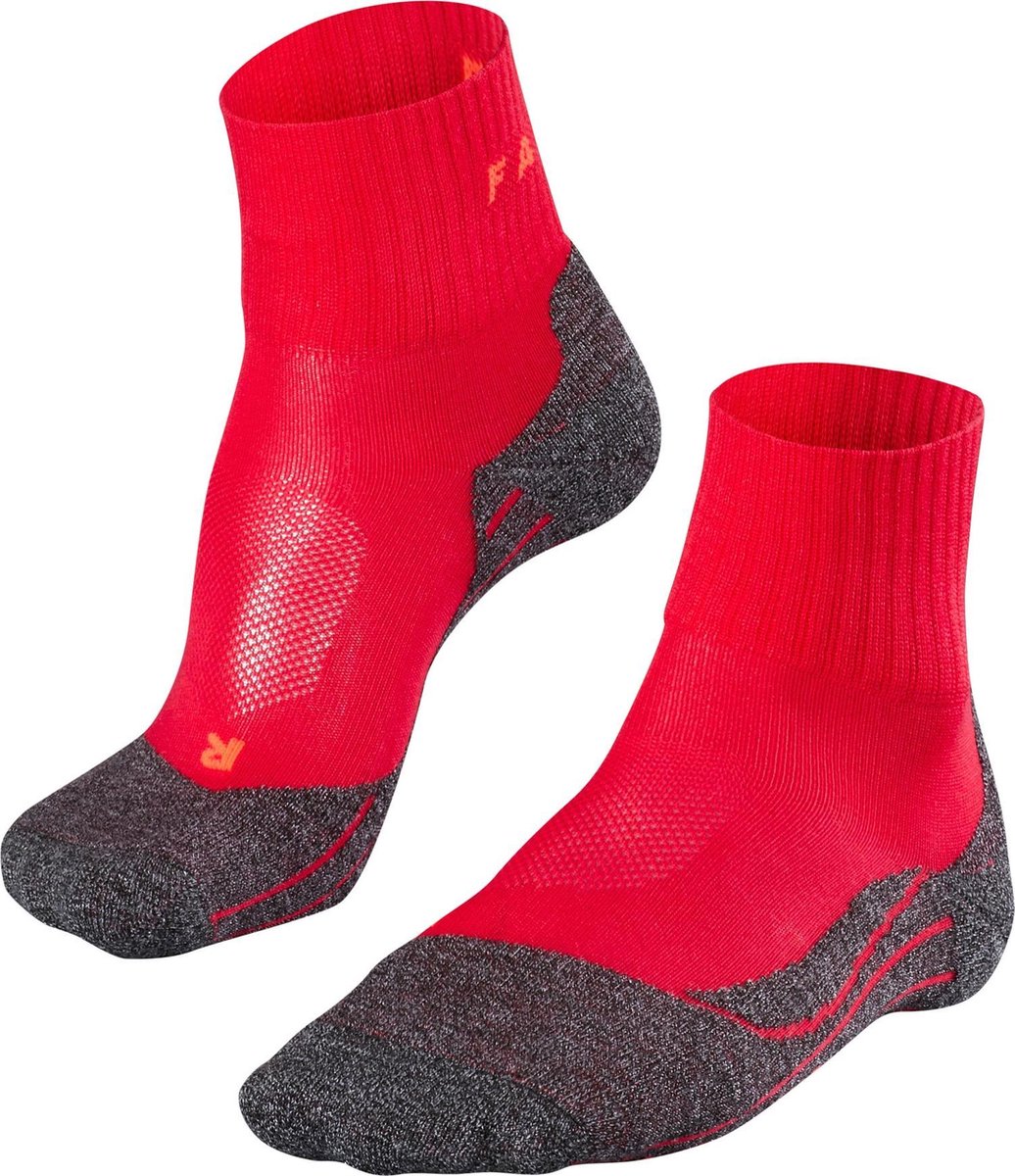 Falke tk2 cool chaussettes de marche courtes anti-ampoules en lyocell épais en matériau fonctionnel femme rouge - taille 41-42