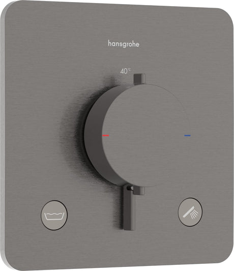Hansgrohe ecostat confort q - thermostat intégré - 2 fonctions - thermostat de douche - combinaison de sécurité en1717 - chrome noir brossé