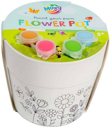 Ottosimon verf-je-eigen bloempot - incl. 4 verfkleuren 1 kwast