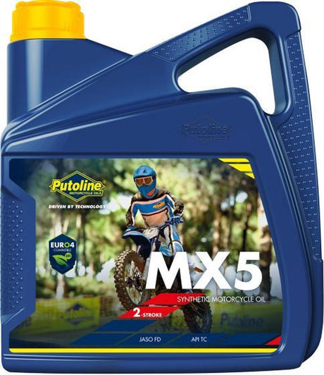 Huile de mélange d'huile moteur synthétique Putoline mx5 2 temps motocross enduro - 4 litres