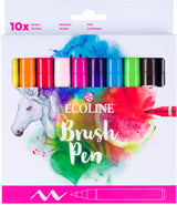 Bruynzeel ecoline set de stylos pinceaux transparent, 10 couleurs