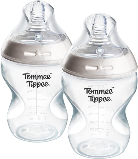 Biberons Tommee Tippee Natural Start - lot de 2 biberons 260 ml - faible débit - 0m+