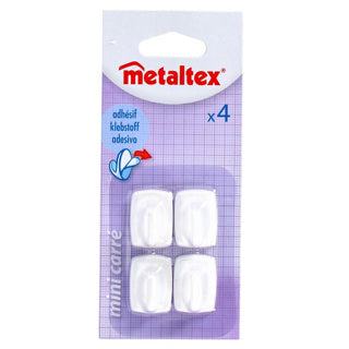 Metaltex crochets adhésifs carrés 4 pièces blanc