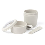 Amuse tylla duo boîte à lunch à l'avoine - 150 ml + 450 ml - tasse de yaourt à emporter - tasse de muesli parfaitement refermable avec cuillère - pot à déjeuner étanche - tasse à soupe sans BPA - beige