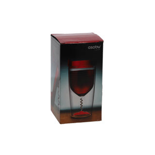 Tasse à vin avec ouvre-bouteille 350 ml jaune | 2 pièces