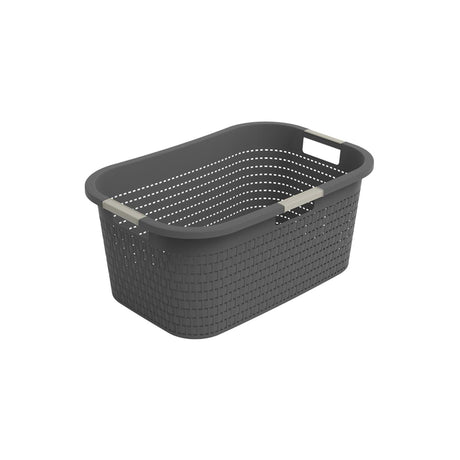 Rotho panier à linge country 40l anthracite