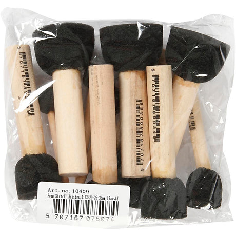 Bâtonnets de tampons en mousse Creativ company, l: 9-10 cm, d 13+20+25+35 mm, 12 pièces 1 boîte