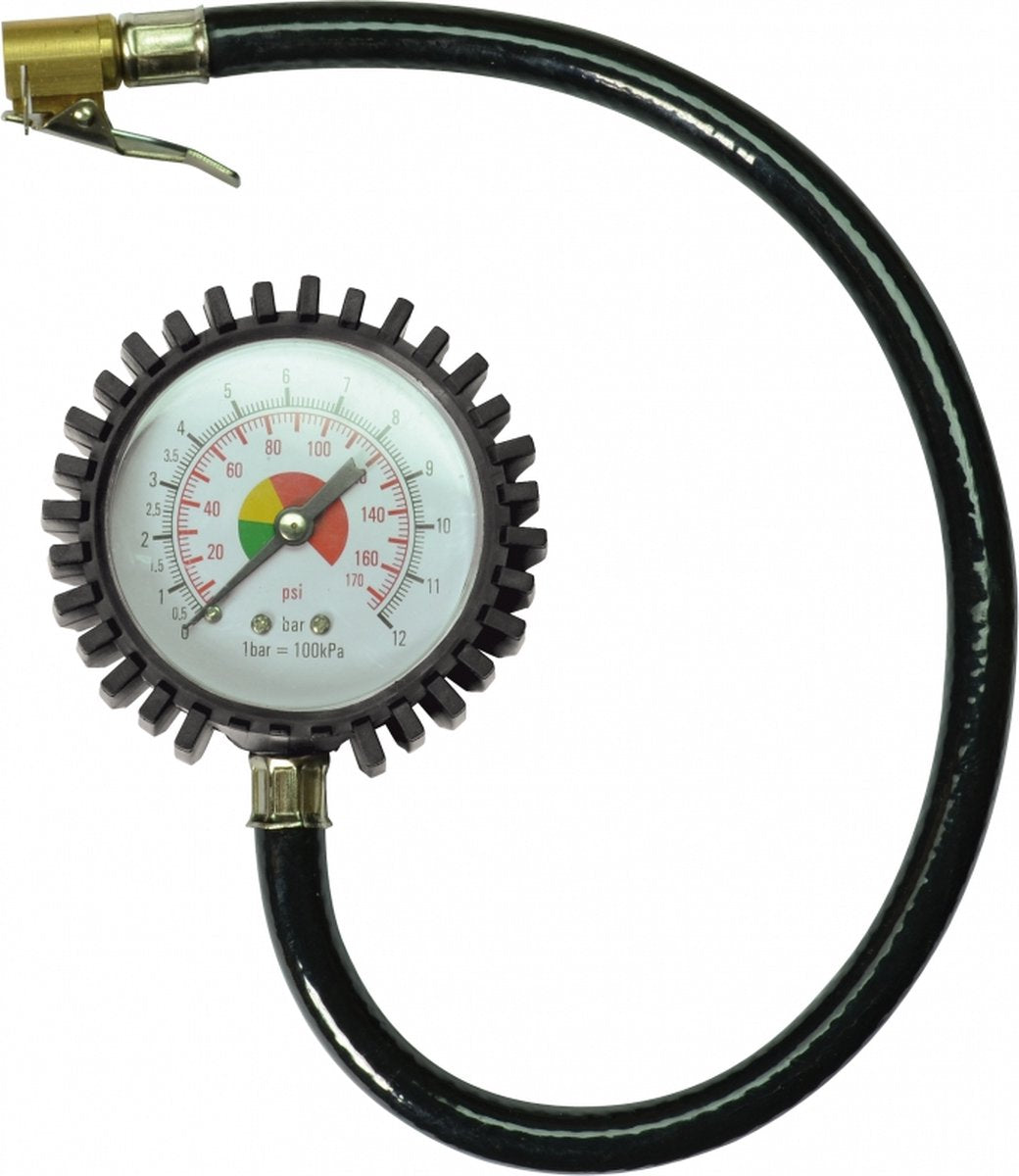 Stanley manometer 150538xstn - drukmeter voor compressor - max. 12bar - bar psi - zwart