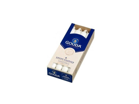 Bougies couronne Gouda 24x2,4 cm 8 pièces blanches