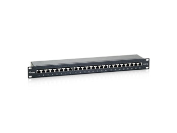 Equip 326424 Panneau de brassage blindé cat.6 24 ports, noir, rj-45, cat6, noir, montage en rack, 1u