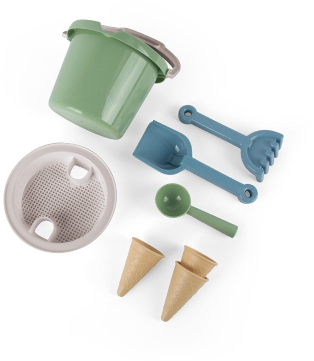 Set de plage Dantoy seau avec cornets de glace - 8 pièces vert