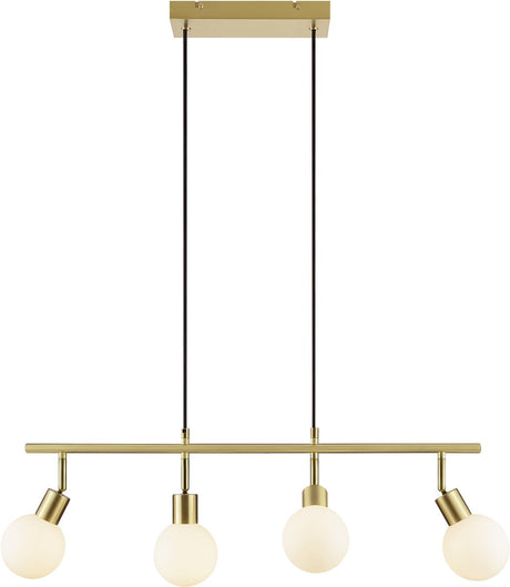 Brilliant jorge - suspension - 4 lumières - g9 max 4x10w - laiton brossé blanc