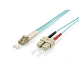 Equip 255319 Cable adaptador de fibra óptica, LC SC, Multi-Mode, OM3, 50 125 µ, LSOH, 0.5m, Turquesa