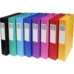 Exacompta 8x coffret de classement carton brillant dos 60mm - a4 - assortis - 50600e