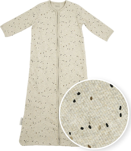 Meyco baby rib mini spot gigoteuse avec manches - sable mélangé - 70 cm - 1,0 tog