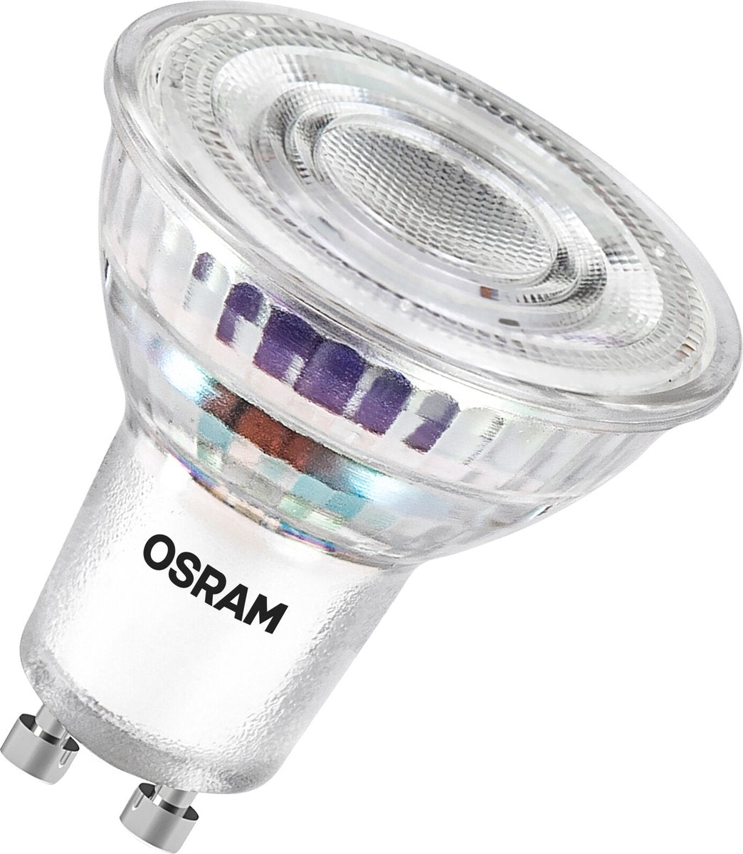Lampe à réflecteur LED Osram de classe énergétique par16 de 2 W, 360 lm, blanc froid (4000 K) en verre sans plomb avec culot GU10 en classe d'efficacité énergétique a, diamètre 50 mm, ip20.