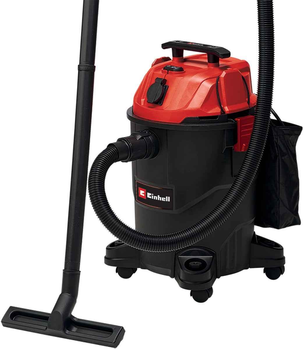 Aspirateur eau et poussière électrique Einhell tc-vc 1825 a - 1250 w - 180 mbar - 25 l - tube plastique en 2 parties - tuyau d'aspiration 250 cm - prise automatique : 2200 w