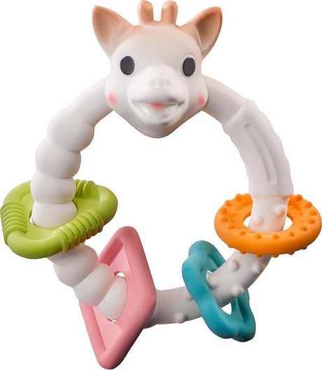 Colo'rings Sophie la girafe - anneau de dentition - jouets bébé - cadeau maternité - cadeau baby shower - caoutchouc 100% naturel - dans coffret cadeau recyclé avec noeud en coton bio - dès 0 mois