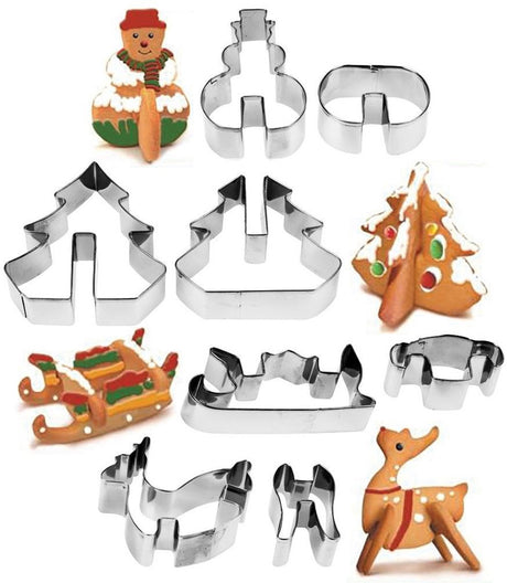Ensemble d'emporte-pièces de Noël 3D La cucina, 8 pièces.