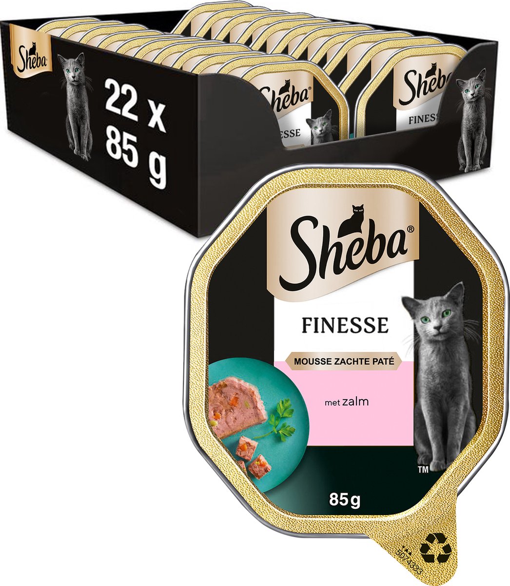 Nourriture pour chat Sheba - mousse finesse - saumon - barquettes 22x85g