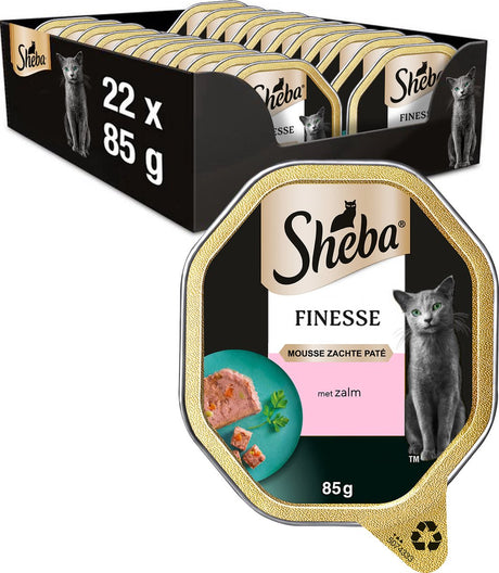 Nourriture pour chat Sheba - mousse finesse - saumon - barquettes 22x85g