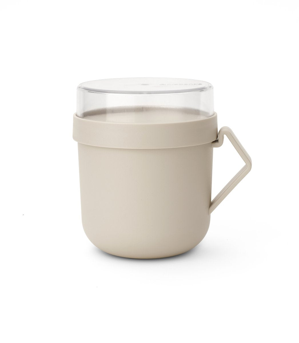 Brabantia make take tasse à soupe à emporter - 600 ml - plastique - beige tendre
