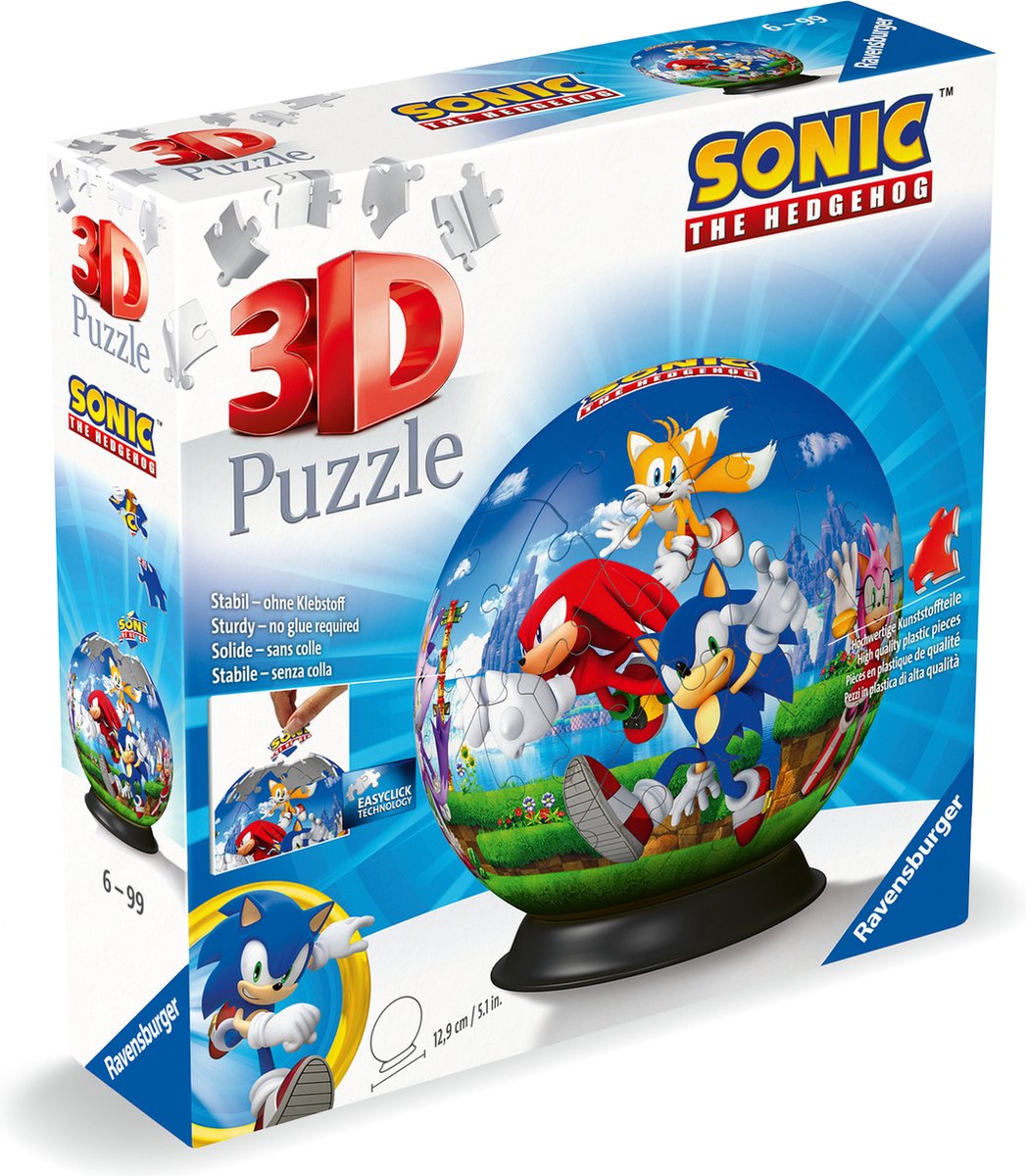 Ravensburger Puzzle Ball 3D Le Hérisson, 72 pièces.