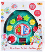 Déambulateur d'activité Playgo en plastique avec panneaux éducatifs.