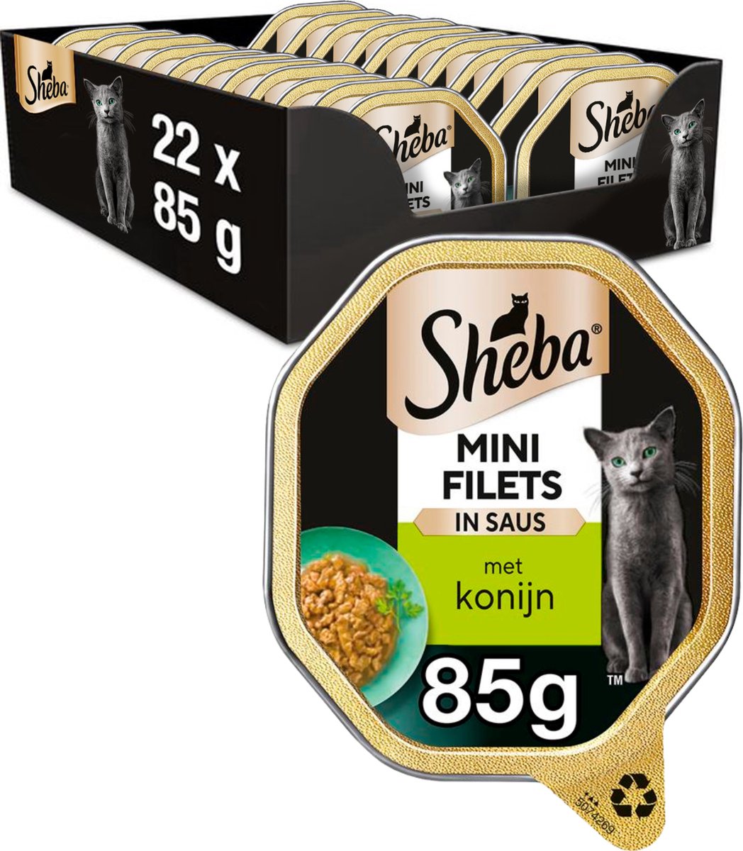 Nourriture pour chat Sheba - mini filets - lapin en sauce - barquettes 22x85g