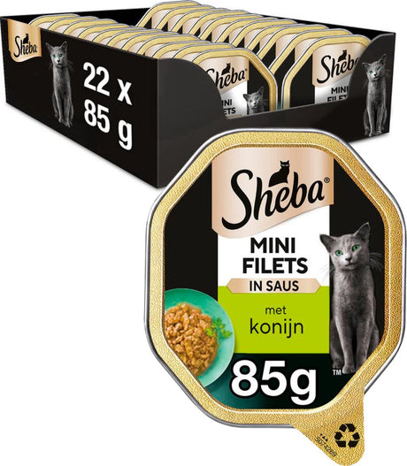 Nourriture pour chat Sheba - mini filets - lapin en sauce - barquettes 22x85g