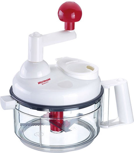 Robot culinaire manuel 9 en 1 Westmark, incl. 11 accessoires, acier inoxydable plastique, multicolore, blanc transparent rouge, 97142260