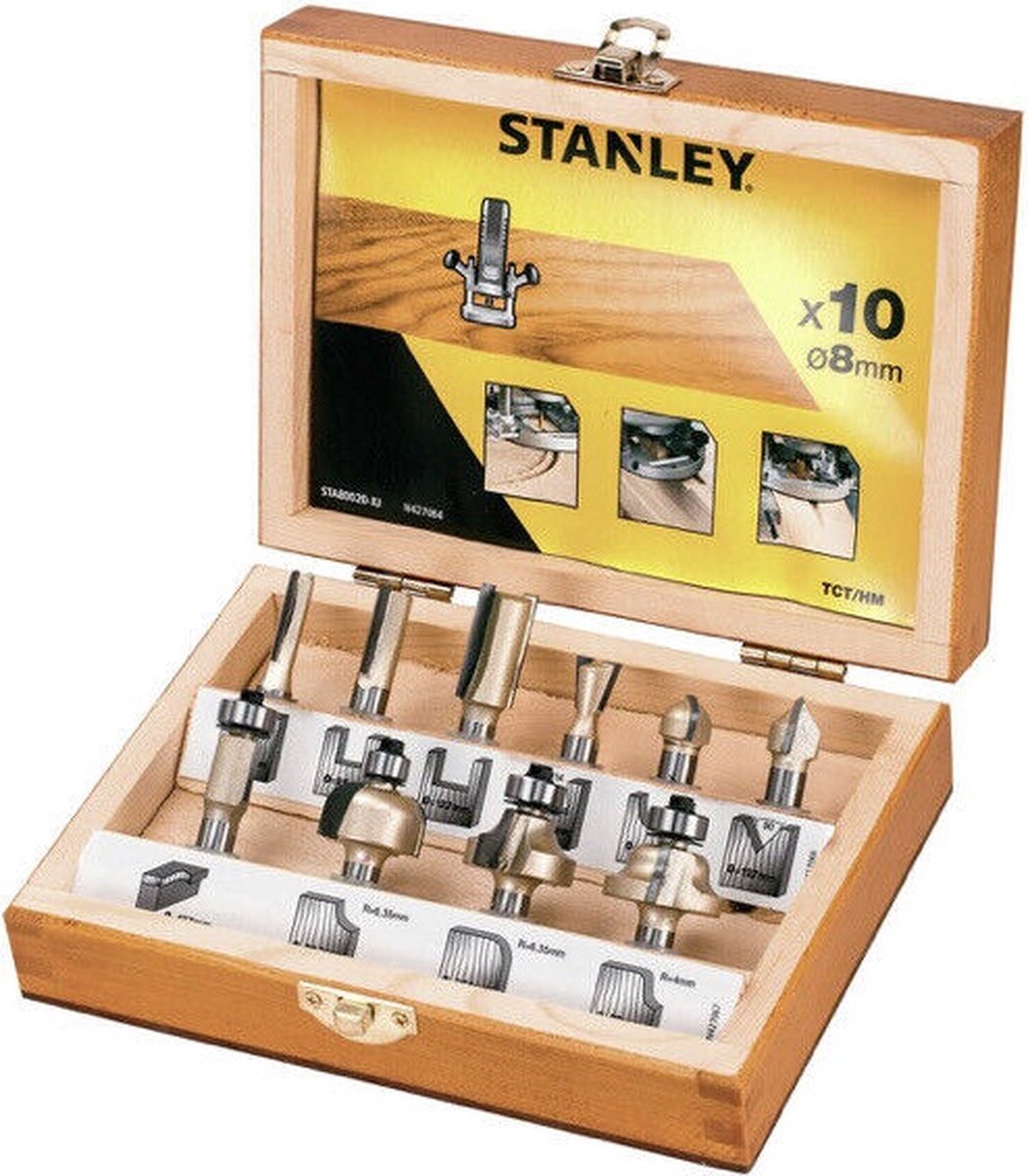 Série Stanley - jeu de fraises - 10 pièces - tige 8 mm - tct hm