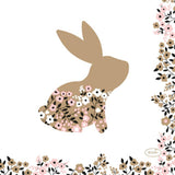 Serviettes Duni lapins fleuris 24x24cm