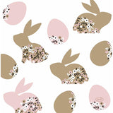 Serviettes de Pâques Duni lapins fleuris 33x33 cm | 4 pièces