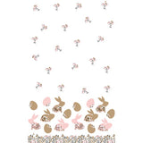 Nappe de Pâques Duni lapins fleuris 138x220 cm | 2 pièces