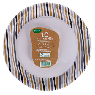 Assiettes Duni rayures or noir 22 cm 10 pièces | 4 pièces