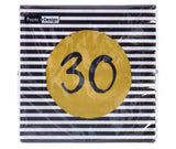 Serviettes 30e anniversaire 33x33 cm | 4 pièces