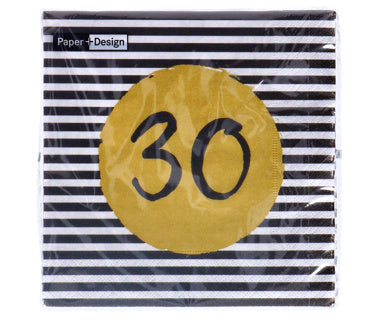 Serviettes 30e anniversaire 33x33 cm | 4 pièces