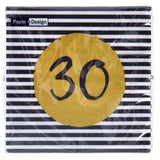 Serviettes 30e anniversaire 33x33 cm | 4 pièces