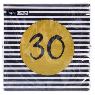 Serviettes 30e anniversaire 33x33 cm | 4 pièces
