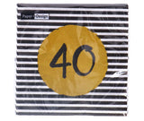 Serviettes 40e anniversaire 33x33 cm | 4 pièces