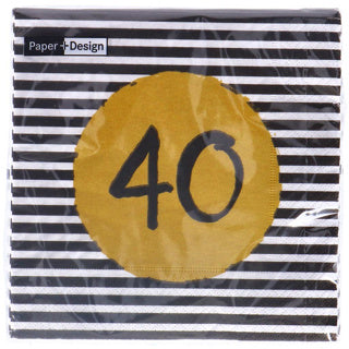 Serviettes 40e anniversaire 33x33 cm | 4 pièces
