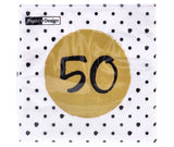 Serviettes 50e anniversaire 33x33 cm | 4 pièces