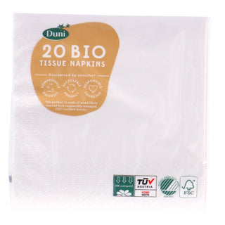 Serviettes Duni blanches 24x24 cm | 12 pièces