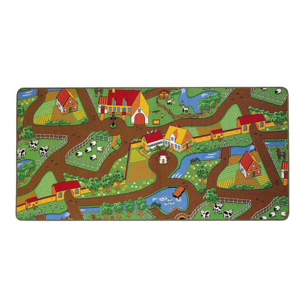 Tapis d'éveil duoplay réversible ville et ferme, 67x100cm