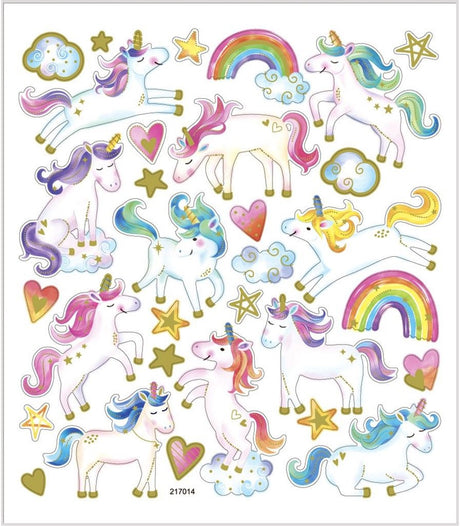 Autocollants Creativ company, licorne, feuille 15x16,5 cm, 1 feuille